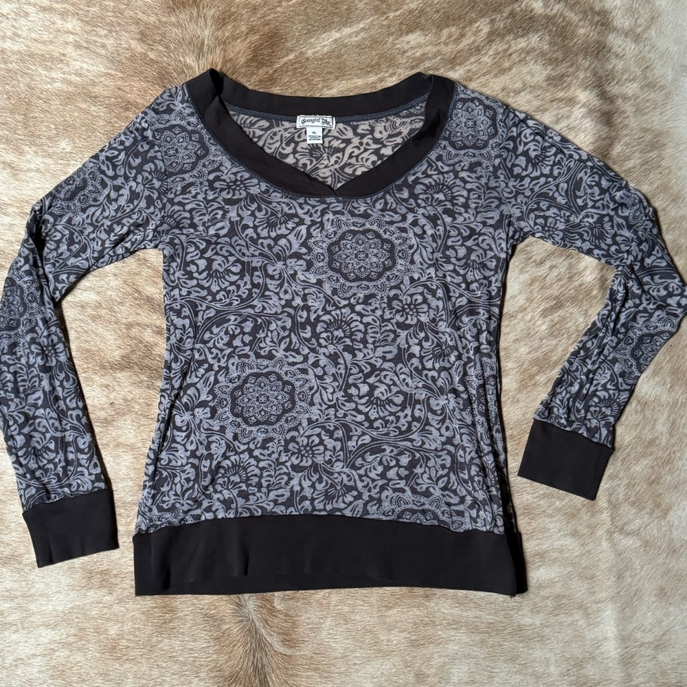 Vintage Cowgirl Up long sleeve burnout tee